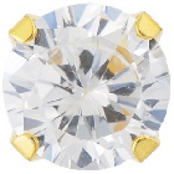 STUDEX Gold Plated Tiffany 7mm Cubic Zirconia EARRINGS